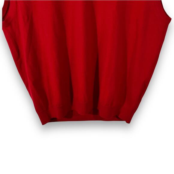 Jos A Bank Merino Wool Sweater Vest Preppy Red V Neck Classic Fit Size M - Picture 6 of 10